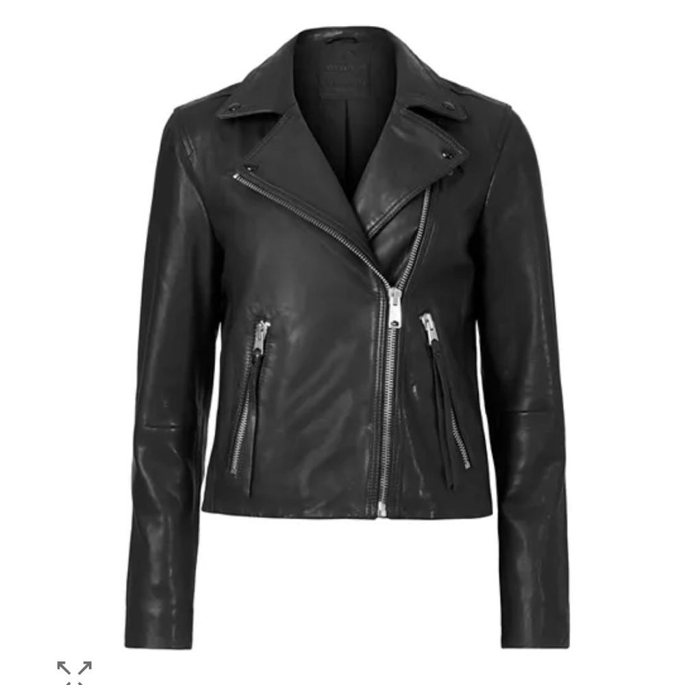 ALL SAINTS Dalby Leather Biker Jacket, Size 4